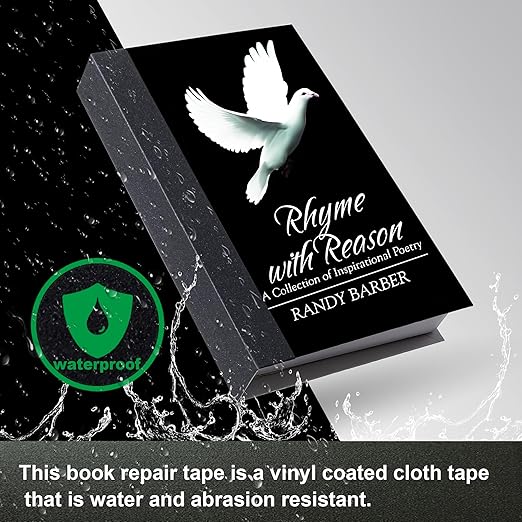 Book Repair Tape - Self Adhesive Matte Book Binding Tape for Reinforcing Protecting, and Covering Mending Books Old Books - 2 Inch Wide x 50 FT Long, Black