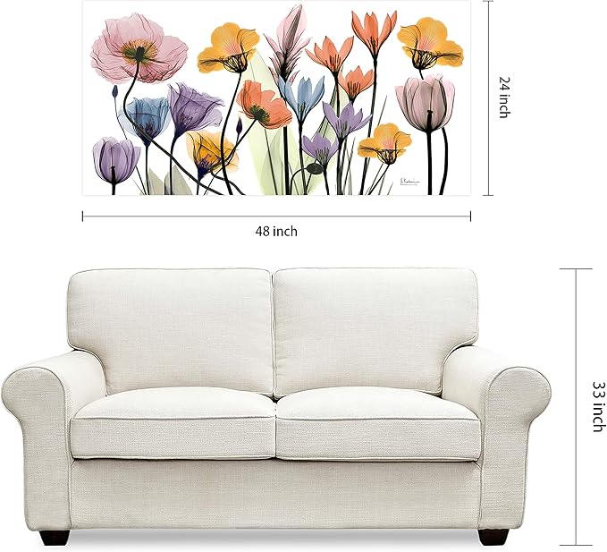 Empire Art Direct Frameless Free Floating Tempered Glass Panel Graphic Wall Art Ready to Hang, 24" x 48", Flowerscape Portrait, Flower Wall Art