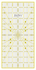 Quilting Ruler 6"x12",Non-Slip Clear Acrylic Sewing Ruler with Easy-to-Read Grid,Yellow & Black Grid Design,Perfect for Fabric,Patchwork,Cutting & Sewing Crafts,Durable Tool for Quilting