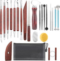 23PCS Clay Tools Sculpting, Ceramic & Pottery Modeling Tool, Ceramics Tools Set, Polymer Tools Kit, Air Dry Clay Tools for Carving, Molding, Pottery Wheel, Crafting Supplies, Pros, Beginners, Adults