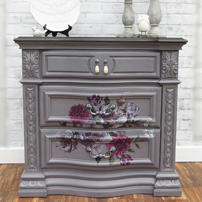 Dixie Belle Paint Company Chalk Finish Furniture Paint - Mason Dixon Gray (32oz) - Matte Charcoal Gray Chic Chalk Mineral DIY Furniture Paint