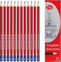 Pepy Graphite Professional Drawing Pencils - Set of 12 4B Pre-Sharpened Black Lead Pencils; Perfect for Drawing, Sketching and Shading, Graphic and Fine Art