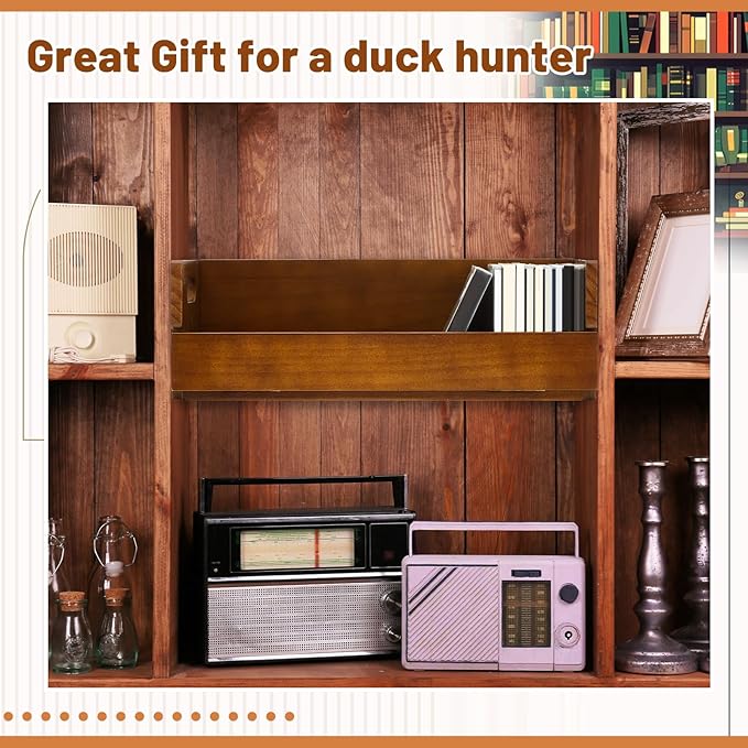 1 Set Wooden CD Storage Box Holder Shelf Cassette Tape Display Racks with Carrying Handles, Organizer Shelf for Movie Cases, DVDs, Each Set Can Store up to 36 Pcs CDs (Brown)
