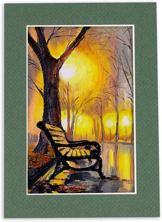 5x7 Mat for 8.5x11 Frame - Precut Mat Board Acid-Free Show Kit with Backing Board, and Clear Bags Hunter Green 5x7 Photo Matte Made to Fit a 8.5x11 Picture Frame Matboard for Framing, Pack of 1 Mat