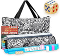 NEW American Mahjong Game Set,166 Premium White Tiles with Portable Metal Dices，4 All-in-One Racks with Pushers, Mah-Jong Games Sets, Ma Jong Tile Game FASHION