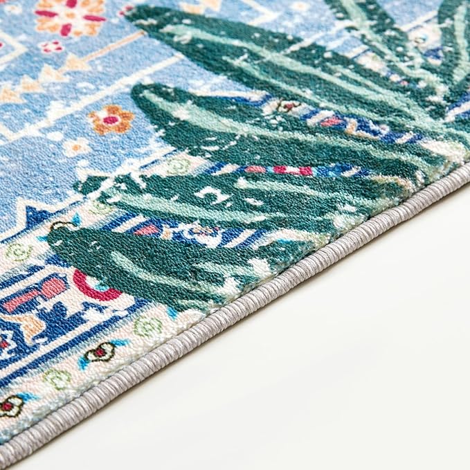 Vintage Rugs Boho Abstract Tropical Jungle Leopard 4x6 Area Rugs Accent Oriental Carpet for Bedroom Kitchen Dining Living Room Modern Indoor Entry Entrance Floor Rug Washable
