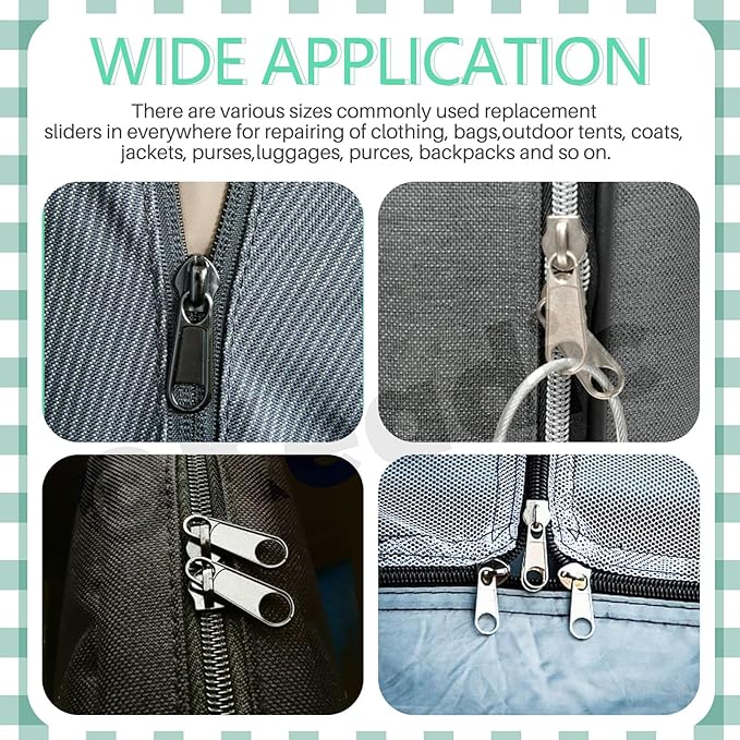 Keadic 144Pcs Zipper Repair Kit With 3/5/8 Sizes, Extension Pull, Top/Bottom Stops, Replacement Zippers, Pliers for Metal, Plastic, Nylon Coil Repair
