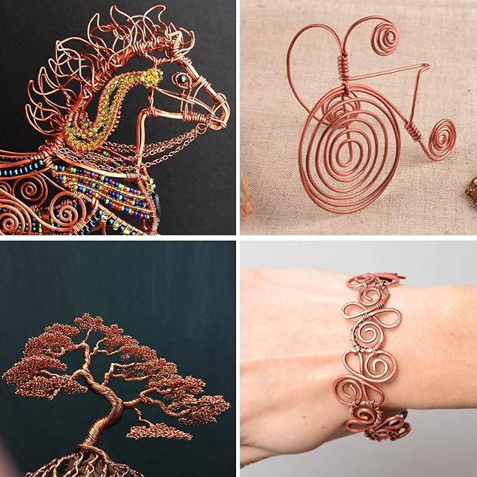 Aluminum Craft Wire, 32.8 Feet 3.0 mm/ 8 Gauge Copper Bendable Soft Metal Aluminum Wire Roll Bulk for DIY Crafts Sculpting Jewelry Making
