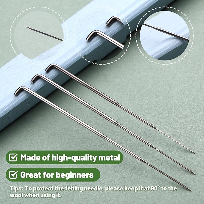 Yizzvb Wool Felting Needles, 4 Sizes Felting Needles with Needle Bottle Felting Tool Holders, Complete Needle Felting Tools Kit Needle Felting Supplies for Beginner Professional