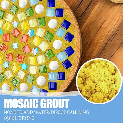 Mosaic Crystal Grout, Mosaics Tile Tools, Mosaic Tile Accessories – Essential for Handmade Grouting and Perfect for DIY Craft Projects (Yellow, 4.5oz)
