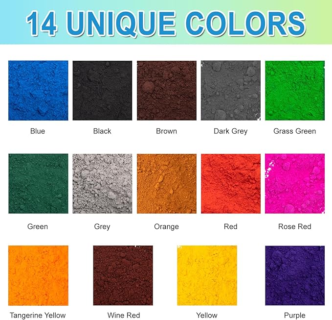 GOODTAKE Concrete Pigment, Blue Iron Oxide Pigment Powder, Concrete Cement Dye Color Pigment for Brick, Tile, Clay, Lime, Mortar, Grout, Plaster, Paint, Bath Bombs Coloring Powder (Blue, 12 oz)
