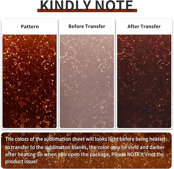 Red Sublimation Transfer Sheets for Heat Press Machine, 12x12inch Glitter Sublimation Paper for Tumblers Blanks Tshirts,8 Sheets
