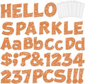 237 Pcs Glitter Bulletin Board Letters, Numbers and Punctuation, Poster Board Letters Alphabet Cut Out Cardboard Letters Accessories for Classroom Display Decorating Supplies 4inch (Orange)