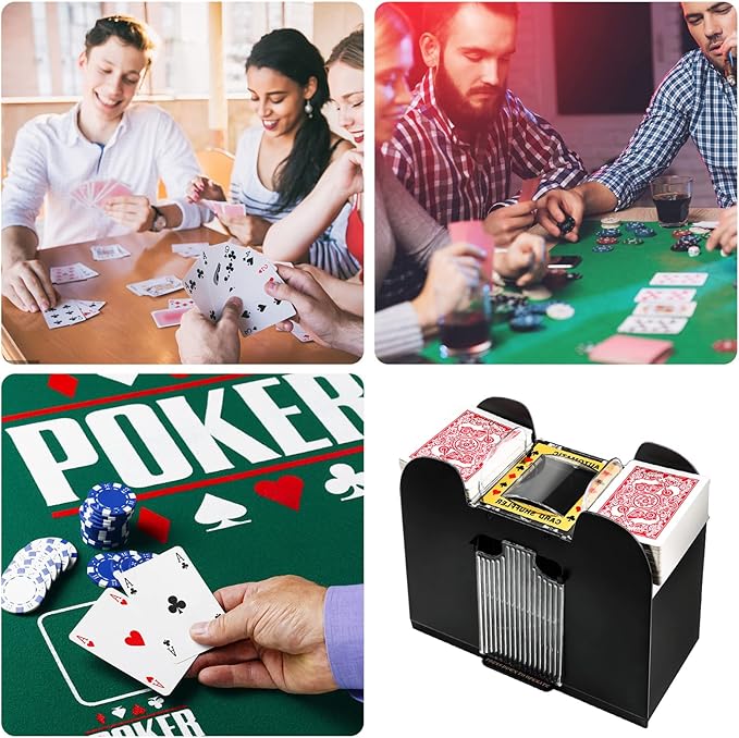 Unniweei Automatic Card Shuffler, Battery-Operated Electric Shuffler, Casino Card Game for Poker, Home Card Game, UNO, Phase10, Texas Hold'em, Blackjack, Home Party Club Game