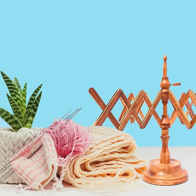 Wooden Table Top Yarn Swift, Antique Beechwood Crocheting & Knitting Craft Accessory for Yarn Winding, Handcrafted Beechwood Swift for Knitters & Crafters
