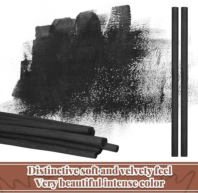 Gueevin 200 Pcs Willow Charcoal Sticks, Willow Charcoal, Artists, Beginners, Students, Perfect for Sketching, Drawing, Shading, and Fine Art Christmas Gifts for Art (5-7mm)