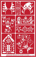 Over'N'Over Reusable Glass Etching Stencils – Durable Self-Stick Designs for Glass, Mirrors, and Ceramics with Armour Etch Cream – 5” x 8” Stencil Sheet - Holiday Spirit