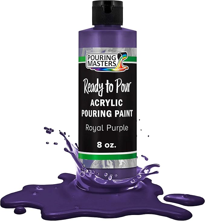 POURING MASTERS Royal Purple Acrylic Ready to Pour Pouring Paint - Premium 8-Ounce Pre-Mixed Water-Based - for Canvas, Wood, Paper, Crafts, Tile, Rocks and More