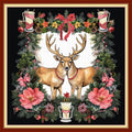 DMCVIVR Stamped Cross Stitch Kits for Adults Beginners Embroidery Kits 11CT Needlepoint Kits Cross Stitch Patterns Embroidery Patterns&Magic Elk 18x18 inch