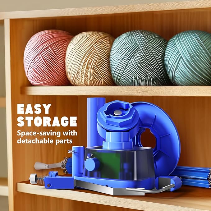 Yarn Winder and Swift, Electric Yarn Ball Winder & Swift Combo for Crocheting, Efficiently Cake with Strong Tension Adjustable Speed Up to 13 oz, Yarn Spinner Wool for Knitting Enthusiast (Blue)