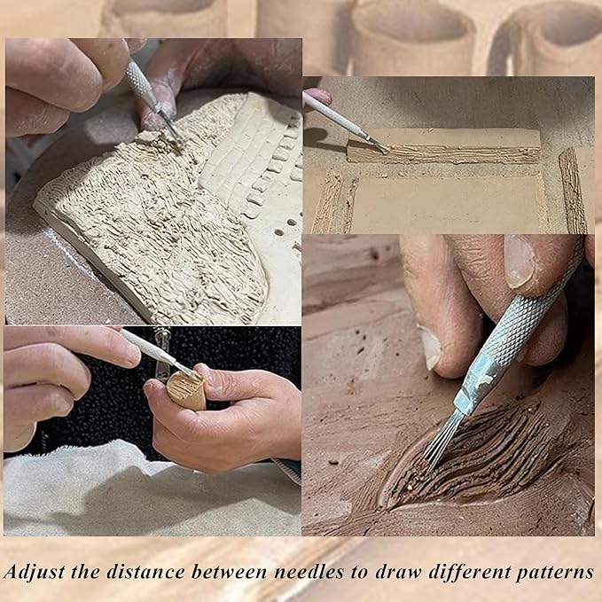 3 PCS Clay Needle Tools Sculpting Ceramics Pottery Carving Tools for Model Clay Supplies, Ceramic & Pottery Tools Sculpture Feather Pin 5.5 Long Feather Wire Texture Tool, LXLVOUEG