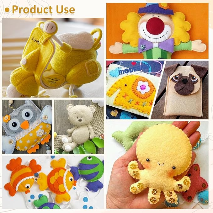 XSEINO 13 Rolls 8"x35" 1.4mm Thick Soft Felt Fabric Sheet 13 Assorted Yellow Series Colors Felt Pack for DIY Craft Sewing Squares Nonwoven Patchwork