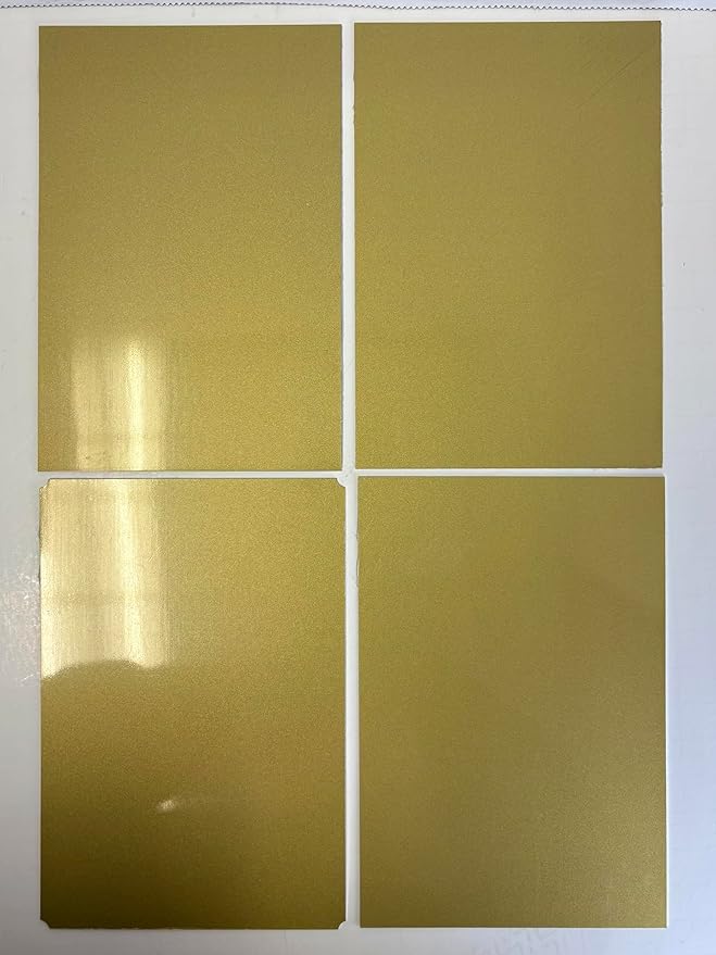 Blank Metal Plates for Laser Engraving - 4 Pack | Aluminum Sheets 0.020" Thick | CO2, Diode, Fiber Laser Compatible | Multiple Sizes & Colors (Gold (engraves black), 1x3 inch)