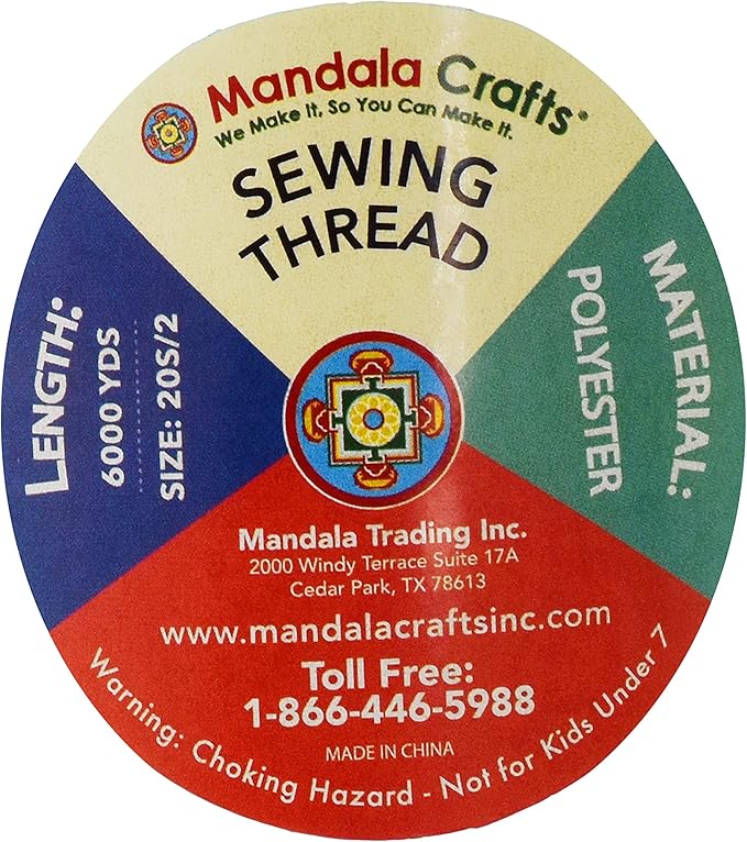 Mandala Crafts 5 Pack of Serger Threads Cones Spools - 20S/2 30000 Yards Polyester Black White Threads for Sergers Machine and Overlock Quilting Sewing Machine