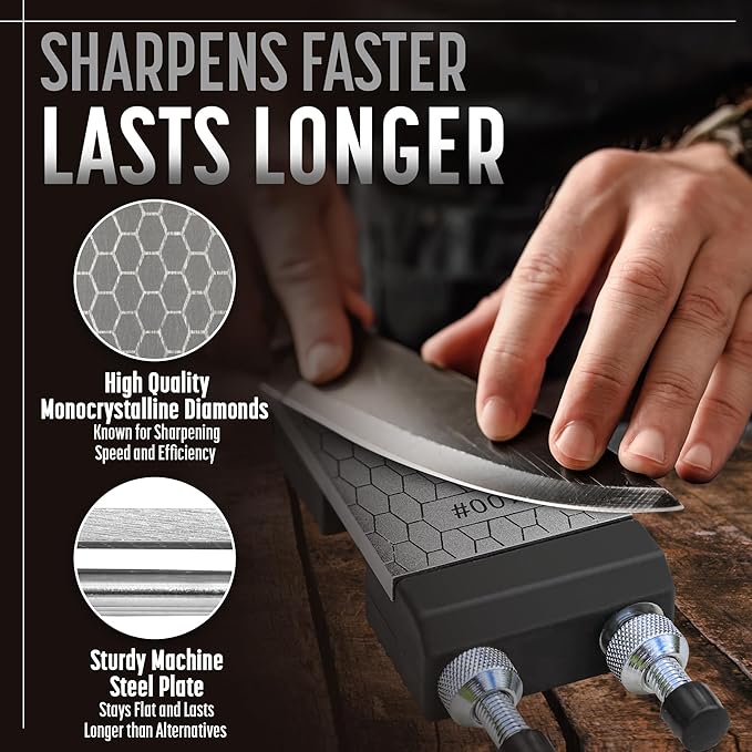 Schaaf Tools Diamond Whetstone Knife Sharpener Complete Kit with Adjustable Base, 2-Sided 400/1000 Grit Diamond Sharpening Stone Set with Chisel Honing Jig & Angle Guide for Knives, Woodworking Tools