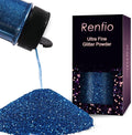 Renfio Ultra Fine Glitter Powder Metallic Resin Glitter 2.11 Oz (60g) PET Flakes Crafts Sequins 1/128" 0.008" 0.2mm Epoxy Chips Flakes for Tumblers Slime Decoration - Yale Blue