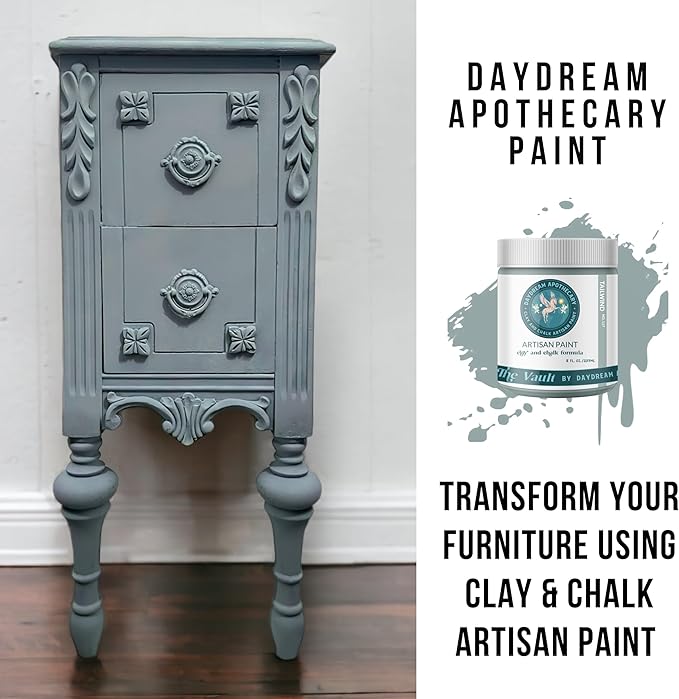Daydream Apothecary Premium Chalk Style Paint for Furniture, Home Décor, Wood, DIY Interior Projects, Quick Dry, No Prep or Prime Needed, Matte Light-Slate Grey - 8oz