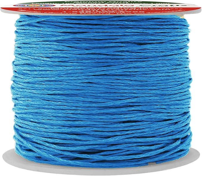 Mandala Crafts 1mm 109 Yards Deep Sky Blue Cotton Waxed Cord for Jewelry Making Bracelet Cord Waxed String - Beading String Thread Jewelry Cords for Necklaces String