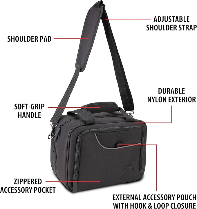 USA Gear Card Deck Storage Bag Compatible with TCG and CCG Deck Games - Card Protector Bag with Padded Shoulder Strap, Customizable Interior, Weather Resistant - Fits Boxes and Loose Cards - Black
