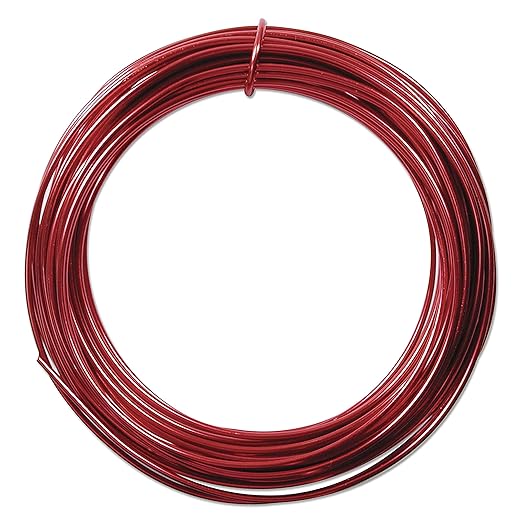 The Beadsmith 12-Gauge Anodized Aluminum Wire for Jewelry Making, Metal Wire for Wrapping (Red)
