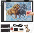 Rechargeable A2 Light Box (23.7"x15.8"), 3-Color Light LED Light Pad for Tracing, Large Diamond Painting Light Board, 6 Levels/Stepless Dimming Light Table for Drawing, Sketching, Animation
