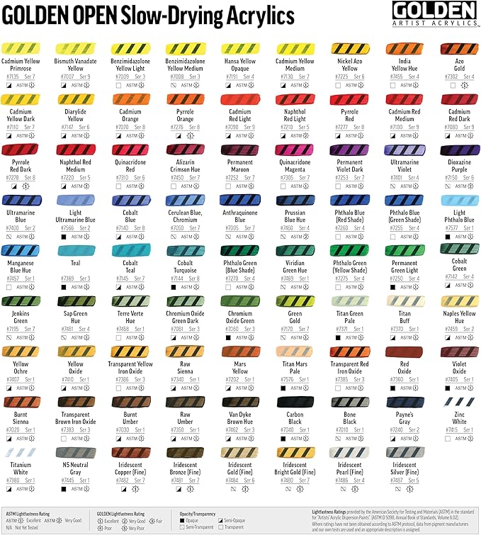OPEN Slow-Drying Acrylics by GOLDEN, Cobalt Blue, 2 fl oz. tube, Professional Acrylic Paint, Semi-Opaque