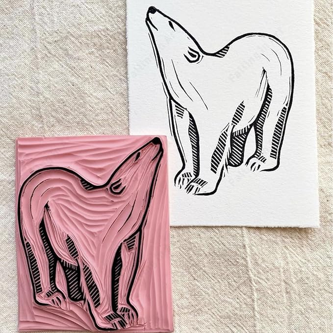 Falling in Art 4 x 6" Pink Rubber Carving Blocks, 6 Pack Soft Linoleum Blocks for Printmaking, Stamp Making, and DIY Crafting, 4/17" Thick