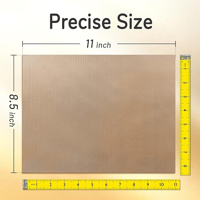 TransOurDream 3 Pack PTFE Teflon Sheets Size S 8.5 x 11" for Mini Heat Press Heat Resistant Craft Mat Sublimation Paper and Heat Transfer Paper Reusable