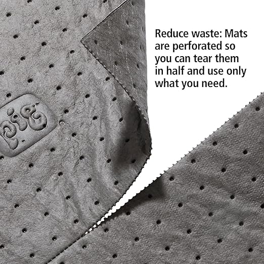 PIG Mat | Oil Absorbent Mat | Original PIG Mat | 15" x 20" Mat Pads | Absorbs 11 Gallons per Box | 100 Oil Absorbing Pads | Lightweight | MAT155