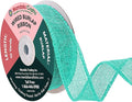 Mandala Crafts Turquoise Burlap Wired Ribbon 1 Inches Wide Jute Ribbons for Crafts - 10 Yds Roll Rustic Burlap Wrap Trim Ribbons for Wreaths Bows Party Decoration