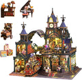 Miniature House Kit, Miniature Kit with Steam Train, Dollhouse Kit for Adults Teen, Mini House Building Kit for Birthday, Rail-Track Secluded City