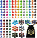 Coyeekn DND Dice Set, 25 x 7 (175 Pieces) Polyhedron Dice 25 Colors Dice for Dungeons and Dragons Tabletop Role-Playing Games with 1 Large Flannel Bag