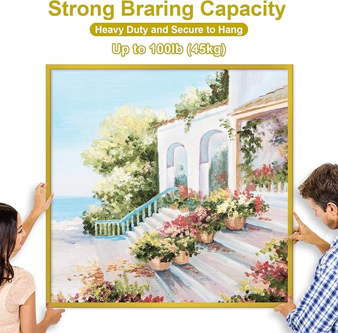 88Pcs Heavy Duty Picture Hanging Wire Kit, Include 50Ft Stainless Steel Wire Picture Hanging for Photo Mirror Frame, up to 110lbs, D Ring, Picture Hangers, Screws, Hanging Hooks, Nails, Level