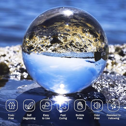 UV Resin Crystal Clear Hard Type - Upgraded 200g Ultraviolet Fast Curing UV Epoxy Resin for Jewelry Making Craft Decoration, Hard Transparent Glue Solar Cure Sunlight Activated Resin Casting, Coating…
