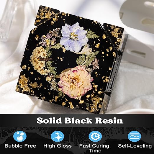 LET'S RESIN EPOXY RESIN Black Resin Epoxy,44OZ Bubble Free & High-Gloss Epoxy Kit,Self Leveling epoxy and Hardener for Art Crafts,Jewelry Making,Resin Molds
