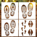 Christmas Stencils for Crafts Reusable 12” Santa Footprint Stencil Holiday Stencils for Floor Porch Wood Sign Decor
