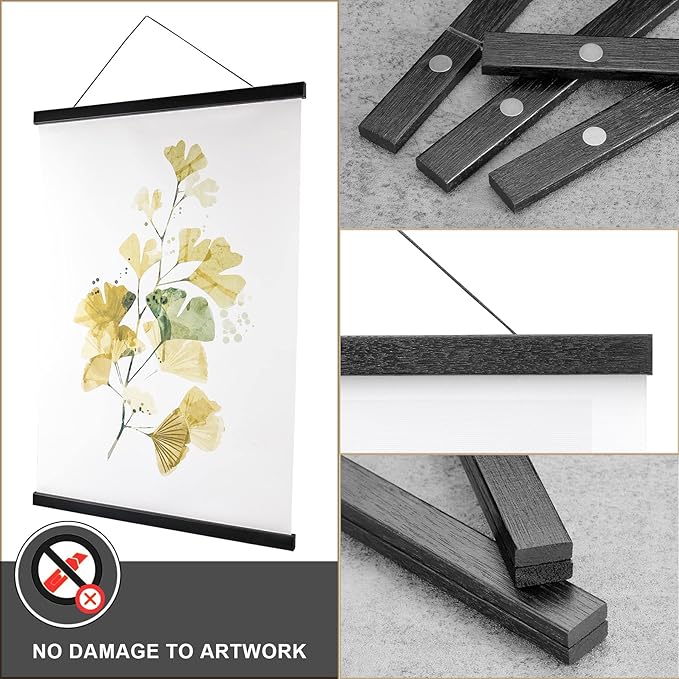 WITCOLOR Magnetic Poster Hanger Frame, 20" Wide Magnetic Hanging Frames 20x28 20x30 20x20 20x16 20x24 Magnet Poster Holder for Wall Hang Poster (Black)