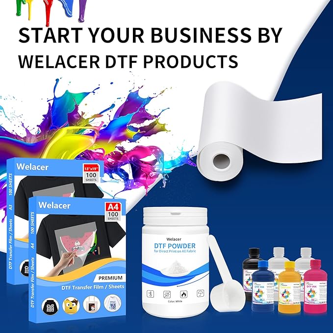 DTF Ink White 1000ml for I3200 XP600 R1390 L1800, ET-8550, ET-2850 XP-15000, R2400, L800, 1430, P400,P800,R2000, Heat Transfer Ink Conversion Kit Refill for All DTF Printers,for DTF Film