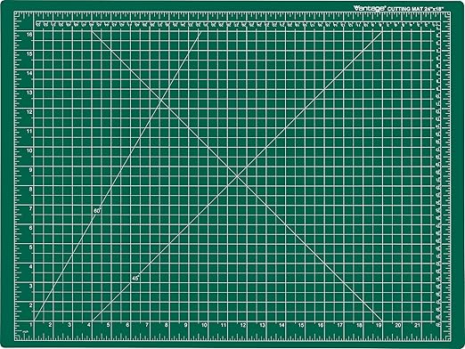 Dahle Vantage 10472 Premium Self-Healing Cutting Mat, 18"x24", 1/2" Grid, 5 Layers for Max Healing, Perfect for Crafts & Sewing, Green
