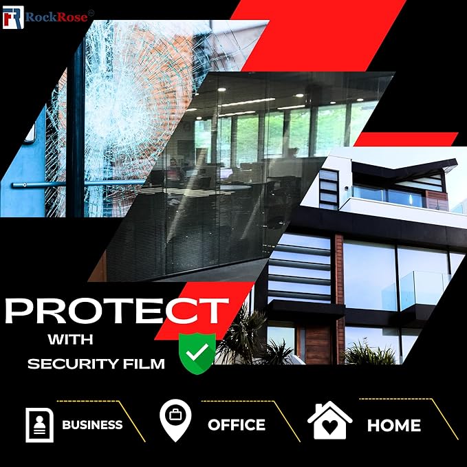 UV 99% Security and Safety 4 Mil Clear Window Film Shatterproof Anti Shatter Tempered Glass Film for Home and Office Windows (Clear, 30 in x 15 FT)